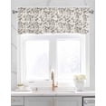 thumbnail image 2 of Vintage Floral Birds Linen Curtain Valance for Bedroom/Bathroom/Kitchen/Office/Living/Dining Room Window,Botanical Flower Blossom Beige Pocket Topper Drapes Decorative Cafe Drapery Panel 42"x18", 2 of 6