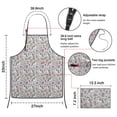 thumbnail image 3 of Gray Cartoon Winged Unicorn Floral Book Apron-Garden Aprons for Women with Pockets-Cotton Linen Waterproof Kitchen Cooking Gardening Aprons Adjustable for Kitchen,Cooking,BBQ and Salon 33x27 Inch, 3 of 7