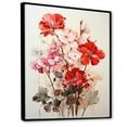 thumbnail image 2 of Designart "White And Red Geraniums In Minimalism I" Geraniums Floater Framed Wall Art Prints, 2 of 5