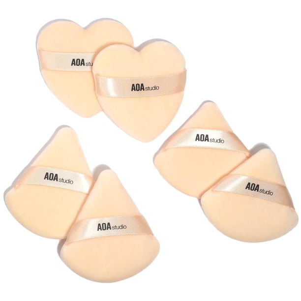 AOA Studio Velvet Puffs Juego de 6 esponjas de maquillaje en polvo suelto, polvo corporal, terciopelo, esponja para maquillaje, base, esponjas para mezclar, juego de herramientas de maquillaje de bell