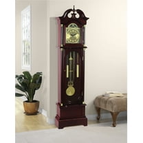 72" Floor Standing Grandfather Clock Cherry Finish