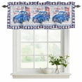 thumbnail image 2 of 2 Pack Valances for Windows, Independence Day Window Valances for Living Room/Bedroom/Bathroom, Patriotic Blue Truck Star Flag Wooden Light Filtering Kitchen Curtain Valance 60"W x18" L, 2 of 9