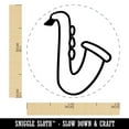 thumbnail image 2 of Saxophone Music Instrument Doodle Self-Inking Rubber Stamp Ink Stamper - Green Ink - Mini 1/2 Inch, 2 of 7