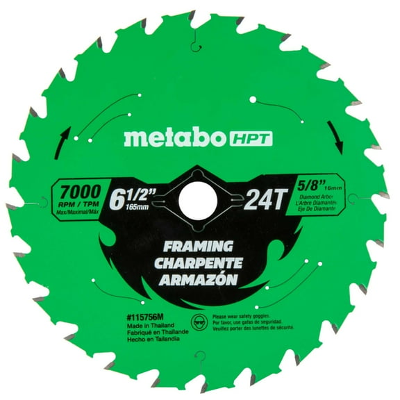 Metabo HPT 6-1/2-In Circular Saw Blades, 24-Tooth, 115756M