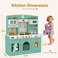 thumbnail image 3 of Reasea Kids Wooden Play Kitchen Set , Toddler Toy Kitchen Playset with 24 Accessories, Realistic Appliances & Storage for Kids Ages 3+, Mint Green, 3 of 9