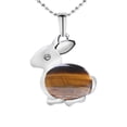 thumbnail image 1 of Beads Rabbit Animal Necklaces & Pendants Chakra Reiki Pink Purple Crystal, 1 of 6
