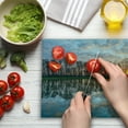 thumbnail image 3 of Landscape Cutting Board, Lake Sunset with the Mirroring Crystal Water and Horizon over Forest Boho, Decorative Tempered Glass Cutting and Serving Board, Large Size, Multicolor, by Ambesonne, 3 of 5