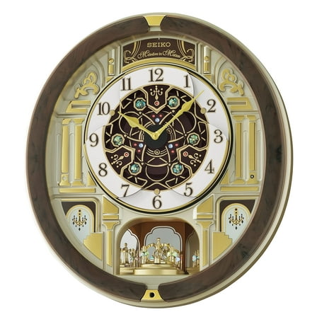 Seiko Melodies in Motion Wall Clock, Golden Chandelier