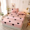 thumbnail image 1 of Fitted sheet 90x200cm pink love pattern girl's bed sheet, 1 of 5