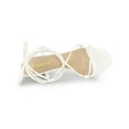 thumbnail image 4 of BLISSFUL STEP Women's Strappy Lace Up Kitten Heels Sandals White (Size 7.5), 4 of 7