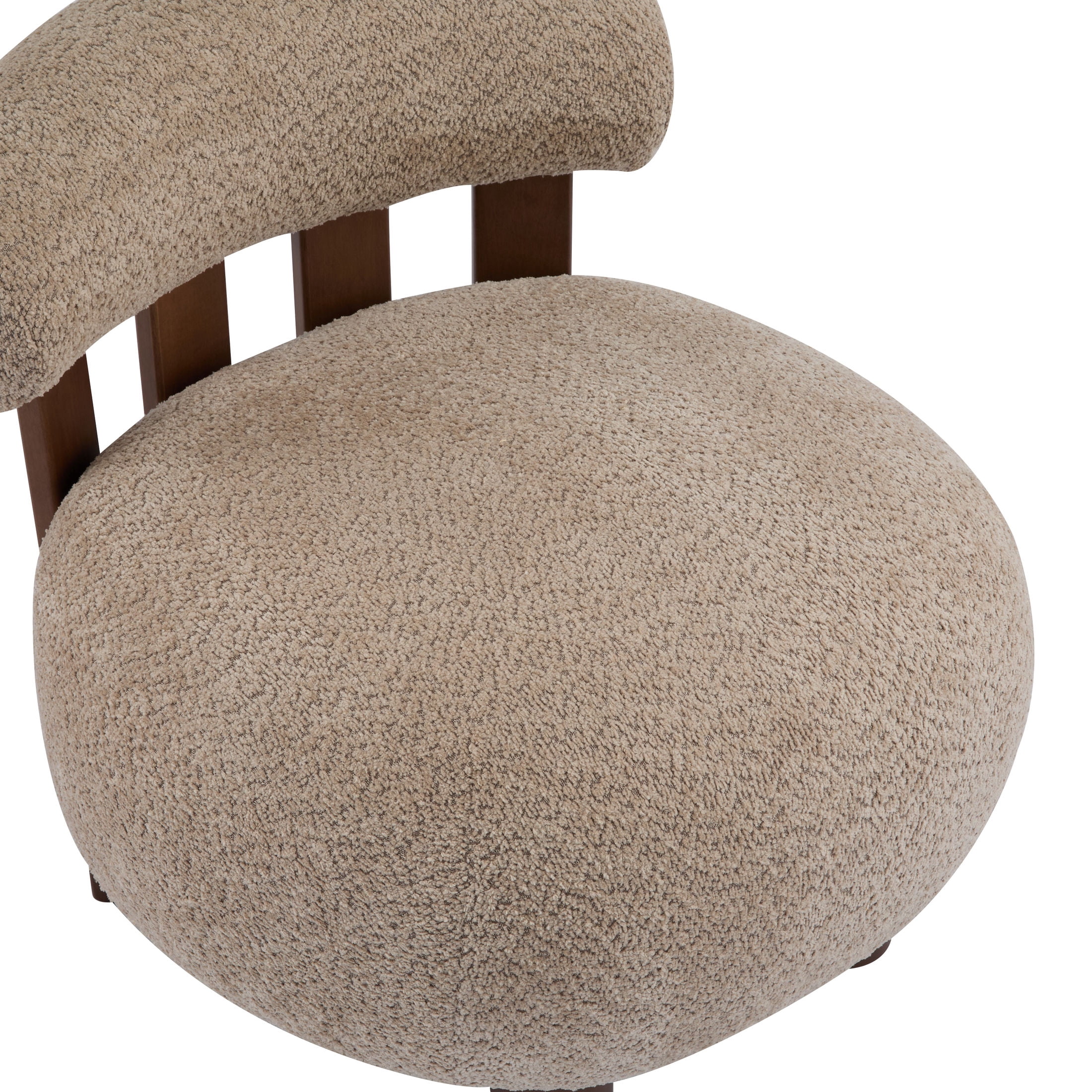 Christopher Knight Home Modern Boucle Slipper Accent Chair with Upholstered Plush Seat, Wood Legs, Light Brown, Set of 2