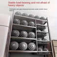 thumbnail image 4 of 4 Tier Kitchen Storage Rack with Wheels, Adjustable Metal Shelving Unit Utility Cart with Steel Mesh Baskets for Pantry Laundry Bathroom, Black, 4 of 6