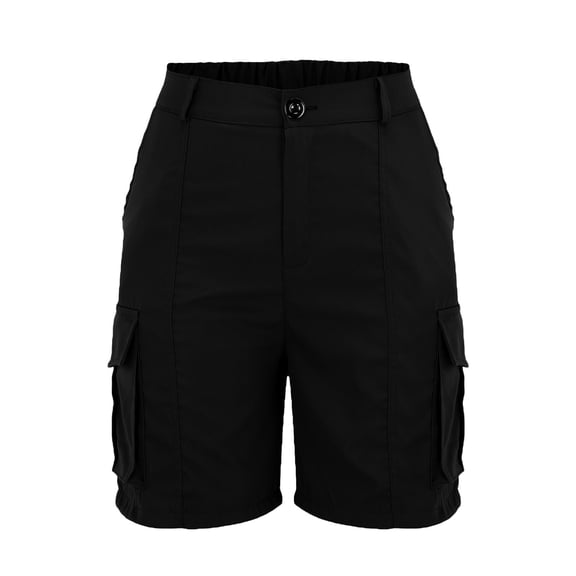 CUSTG Wide Leg Pants For Women Cargo Elastic High Waisted Shorts Straight Leg Pocket Outdoor Hiking Loose Comfortable Summer Travel Relaxed Daily Home Wear Trousers