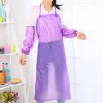 thumbnail image 4 of 1pc Oil-proof Apron Sleeveless Pinafore Waterproof Save-all Transparent PVC Apron Cooking Supply Purple, 4 of 9