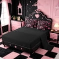 thumbnail image 3 of Erosebridal 3D Cartoon Red Cherry 7-Piece Twin Bedding Sets For Girls,Cute Ribbon Bow Bedding Comforter Set For Kids,Black Reversible, 3 of 7