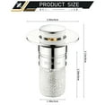 thumbnail image 3 of 1 Pc Pop Up Sink Drain Strainer, Bathroom Sink Drain Stopper for Universal Replacement, Drain for Bathroom Sink with Stainless Steel Filter Basket Hair Catcher, Sink Drain Strainer, Plastic Core, 3 of 9