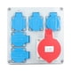 thumbnail image 1 of Risegun Enchufe Industrial, Caja De Enchufe Industrial A Prueba De Agua IP44 con 5 Enchufes AC250V 16A EU 1 Enchufe CEE AC220‑380V 240‑415V, 1 of 8