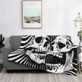 thumbnail image 5 of KLL Psychedelic Skull Illusion Art Print Fleece Throw Blanket, Horizontal Fleece Bedding Cute Soft Blankets Comfy Fleece Flannel Plush Home Decor for Couch & Bed -60"x50", 5 of 9