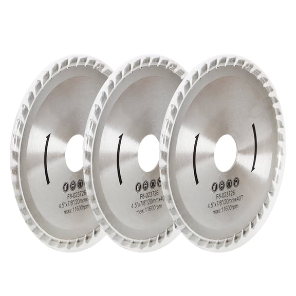 munirater 3PCS Angle Grinder Blades 4.5 in x 7/8 in 40 Tooth Angle Grinder Wood Blade Alloy Steel Angle Grinder Blades Suitable for All Kinds of Wood and Non-Ferrous Metals