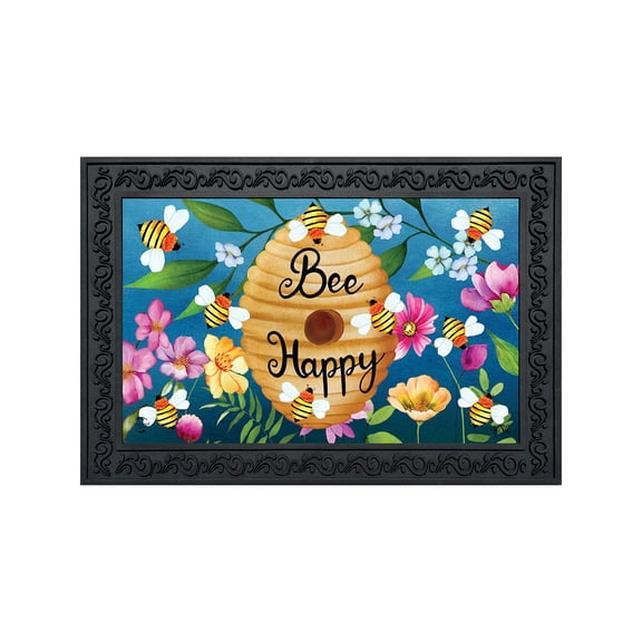 Briarwood Lane Spring Doormat 30x18 Indoor Outdoor Happy Beehive For Spring Doormat