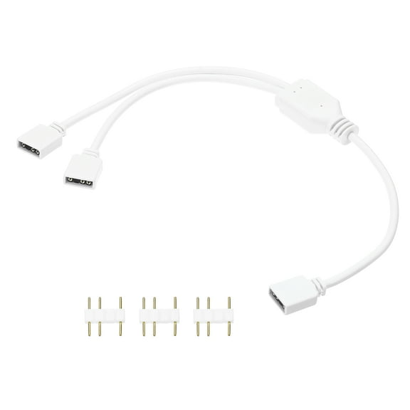 Uxcell ARGB Splitter Cable, 5V 12" 3 Pin 1 to 2 Female to Female Power Cord with 3 Pin Male Connectors for PC Computer ARGB Fan/LED Lights, White
