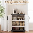 thumbnail image 5 of LEHOME Storage Cabinet with 2 Doors and Adjustable Shelves, Modern Plastic Base Garage Organizer, Floor Sideboard for Kitchen, Dining Room, Bathroom (Wide-29"x19"x37",White+Grey), 5 of 9