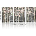 thumbnail image 6 of Peach Blossom Wall Art Decor for Living Room Bedroom 3 Panel Hand-Painted Framed Pink Flower Art Wall Paintings Modern Home Decorations 12x16inch, 6 of 6