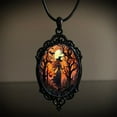 thumbnail image 3 of Gothic Crow Cross Pendant Necklace - Vintage Halloween Jewelry for Women 2pcs, 3 of 4