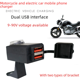 thumbnail image 4 of Soporte universal para motocicleta eléctrica, doble USB, carga rápida, 9-12 V, cargador de coche multifuncional impermeable modificado, 4 of 4