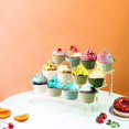 thumbnail image 4 of YFTOHI Acrylic Display Risers, Perfume Stand Organizer, Clear Acrylic Shelf Risers for Display Stands for Food, Tabletop Use, 3 Layer Clear Cupcake Stand Risers for Showing Stand (11.8 inches), 4 of 7