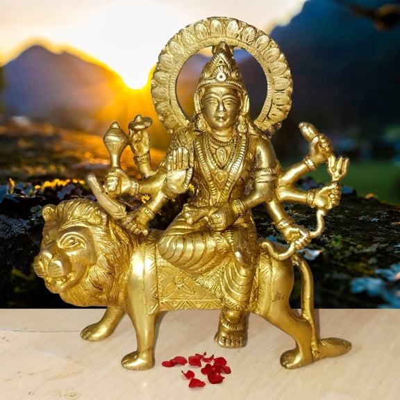 DYNAMIC INDIAN ART Brass Showpiece Durga Ji God Idol Statue