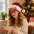 thumbnail image 3 of Shoreew 2026 LED Light Up Christmas Glasses Lighted Party Eyewear for Kids Adults Glow Light Up Photo Props for New Year Celebration, 3 of 7