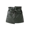 thumbnail image 1 of Dewadbow Autumn Winter Kids Girls A-Line Leather Skirts Toddler Infant High Waist Midi Skirt with Pockets, 1 of 6