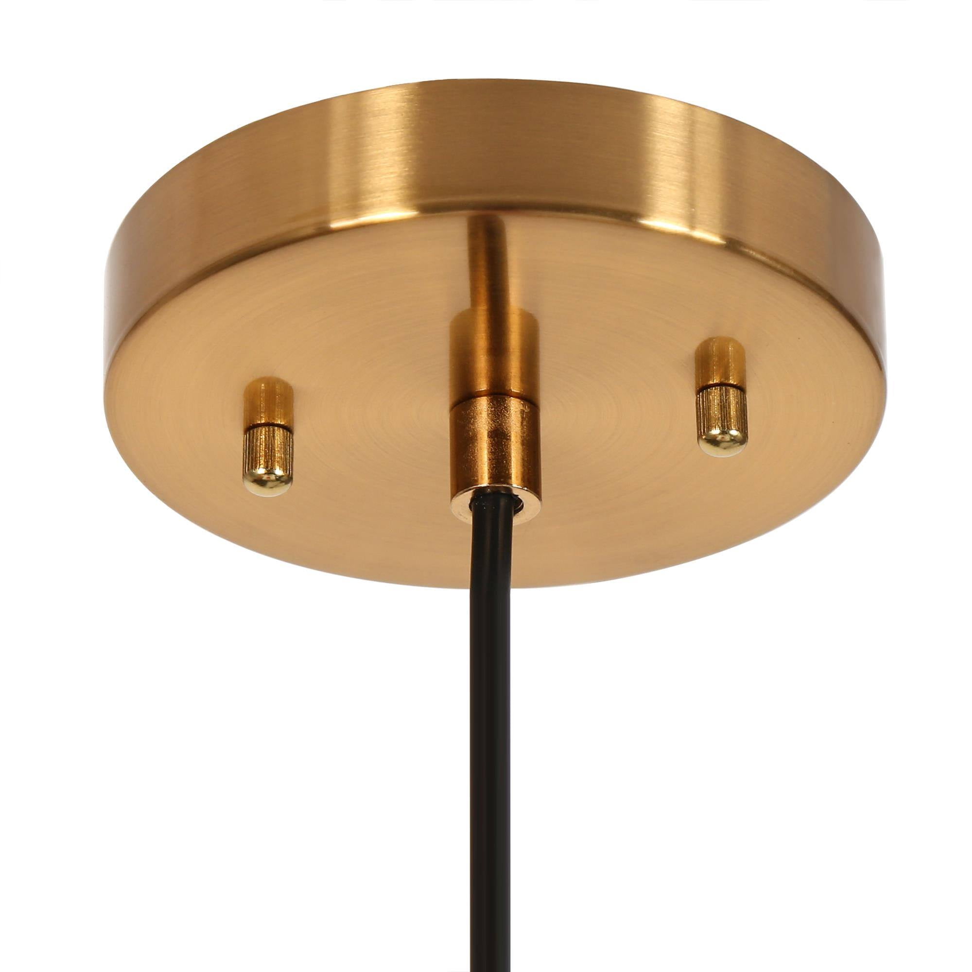 LNC Modern Cone Glass Pendant Light, 6.7" Polished Gold and Black Mini Ceiling Fixture