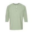 thumbnail image 7 of Hearthz Men's Baseball T-Shirts 3/4 Sleeve V Neck Button Up Henley Baseball Jersey Men Mens Casual Slim Fit T-Shirts Henley Shirts ,Mint Green L, 7 of 7