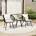 thumbnail image 2 of 3 Piece Outdoor Furniture Patio Bistro Set Balcony Furniture Durable String Conversation Sets Outdoor Patio Chairs Set for Porch Poolside Garden, 2 of 8