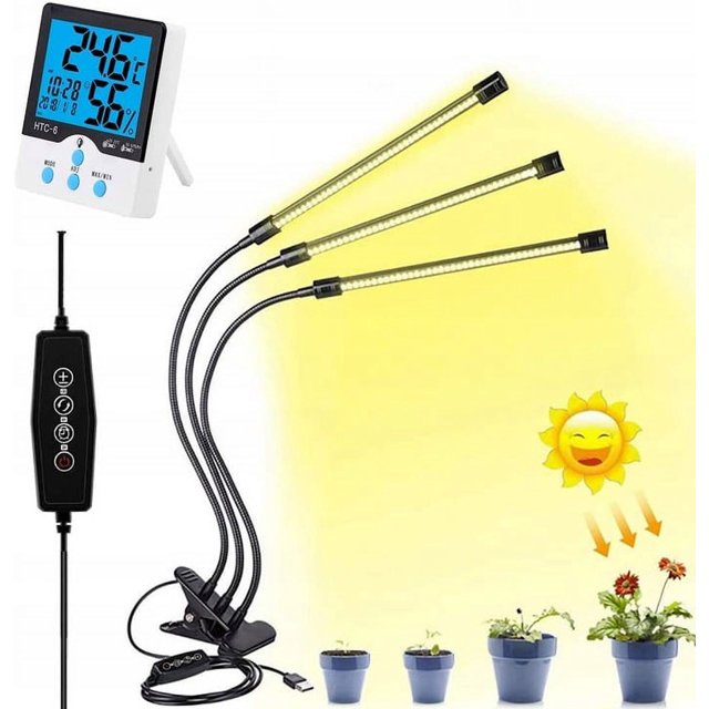 Luz para plantas, luz LED amarilla de espectro completo para cultivo de plantas, adaptador +5V 3A