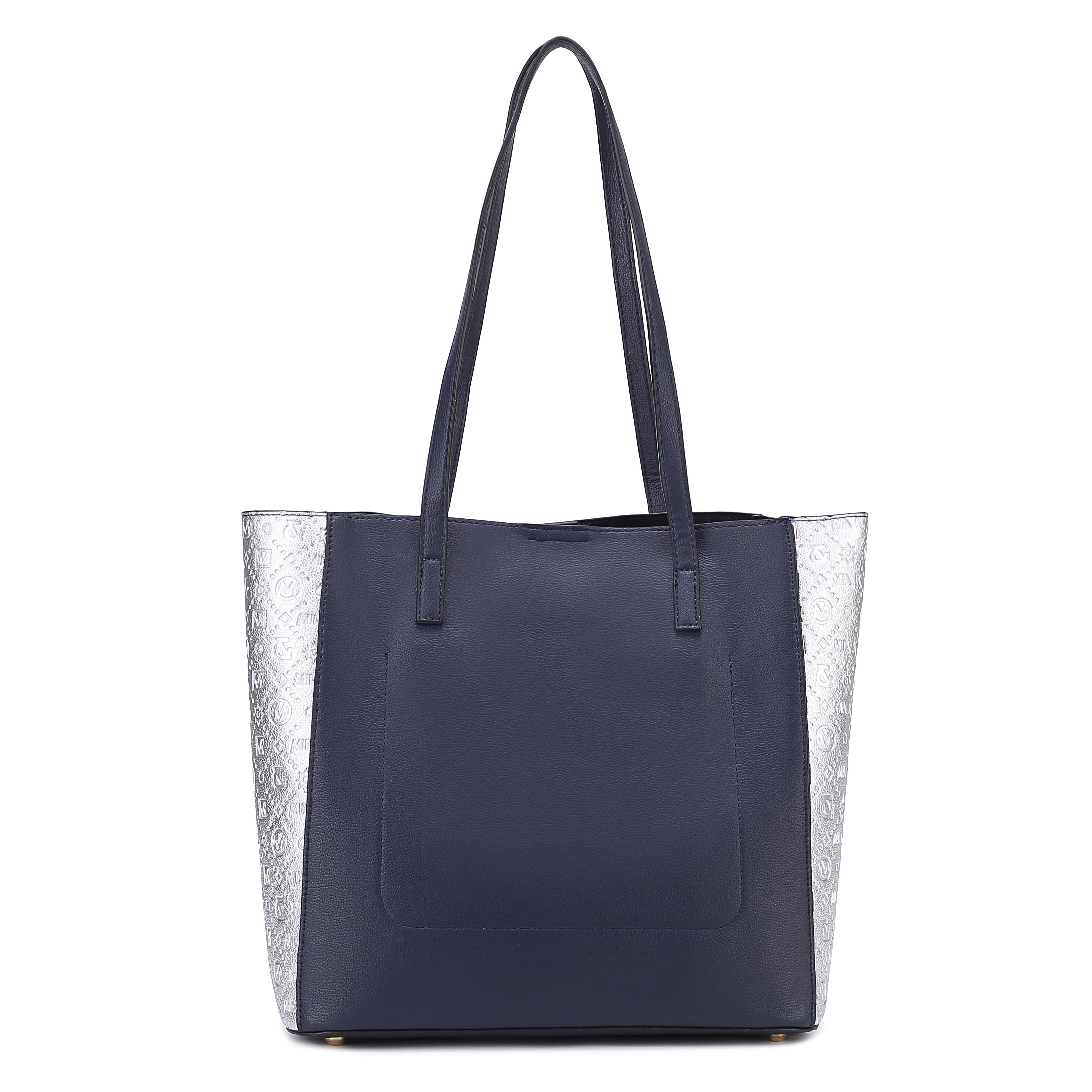 MKF Collection Leah Vegan Leather Women's Tote Bag, Color Block Sleek Shoulder Bag Purse Handbag by Mia K - Black