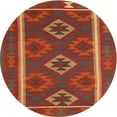 thumbnail image 1 of Ahgly Company Indoor Round Contemporary Neon Red Oriental Area Rugs, 8' Round, 1 of 6