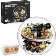 STEM Spherical Robot Building Kit - 804 Pcs App & Remote Control Rolling Sphere Robotics Toy, (Electroplated Premium Tech Set)