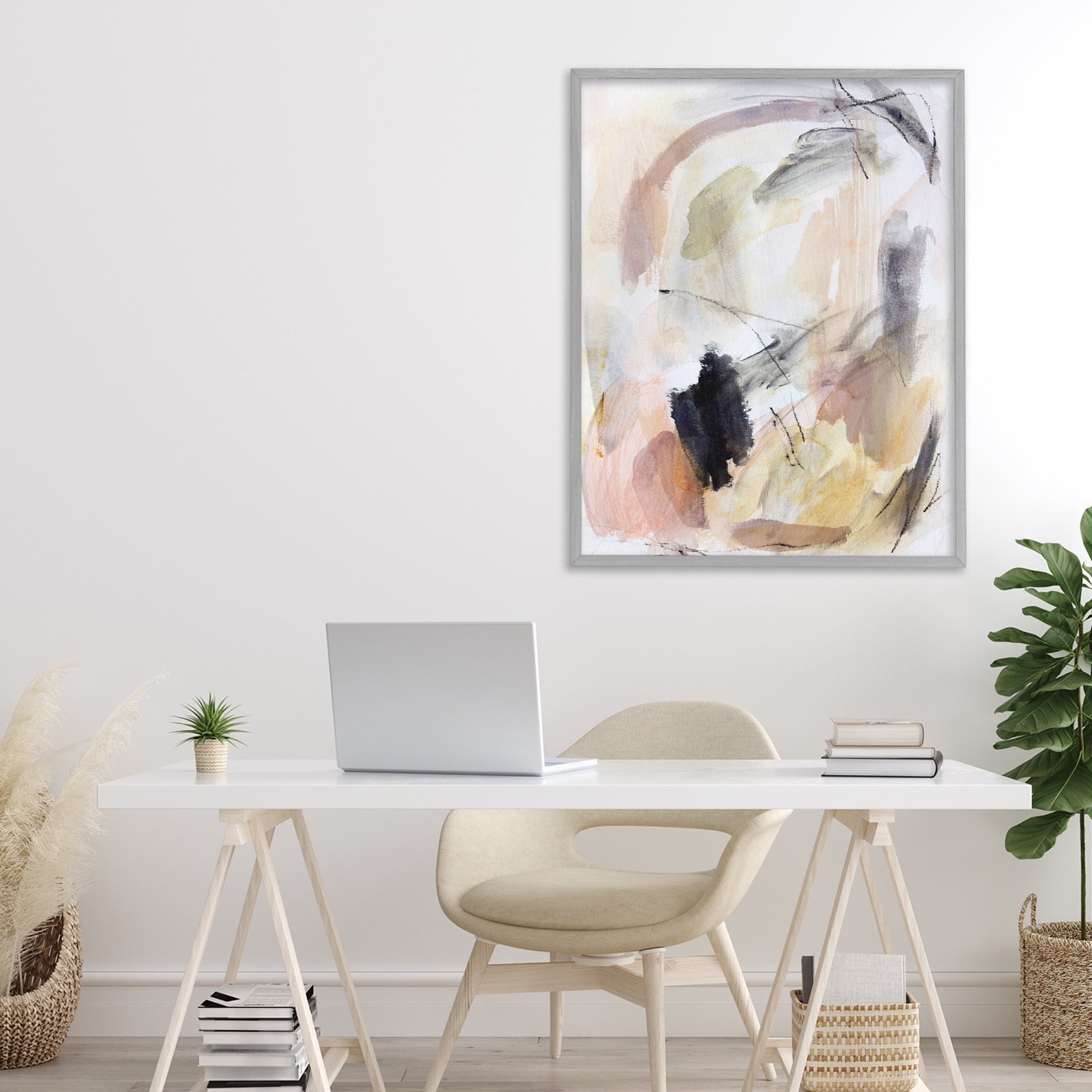 Stupell Industries Chaotic Sketches Paint Strokes Gray Framed Giclee Art, design by Hope Bainbridge