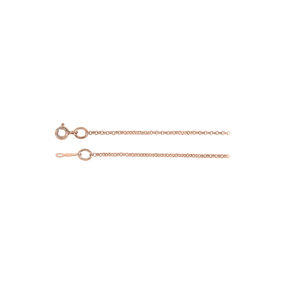14K Rose Gold 1.5mm Solid Rolo Chain