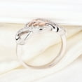thumbnail image 4 of JO WISDOM 925 Sterling Silver Cubic Zirconia Rose Gold Leaf Infinity Knot Ring, 4 of 5