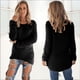 thumbnail image 3 of Suéter holgado de talla grande para mujer, de moda, de manga larga, de felpa, cálido, de color liso, con cuello redondo, 3 of 5