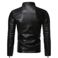 thumbnail image 3 of Dwaogom Mens Leather Jacket, Padded Windbreaker, Motorcycle Biker Bomber Coat with Hood, 3 of 5