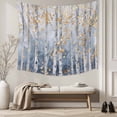 thumbnail image 5 of Yellow Blue Forest Tapestry for Bedroom Wall Hanging Tapestry, Modern Oil Painting Art Ceiling Backdrop Tapestries Poster Blanket Wall Decor for Teens Room Living Room Dorm 55" x 73", 5 of 8