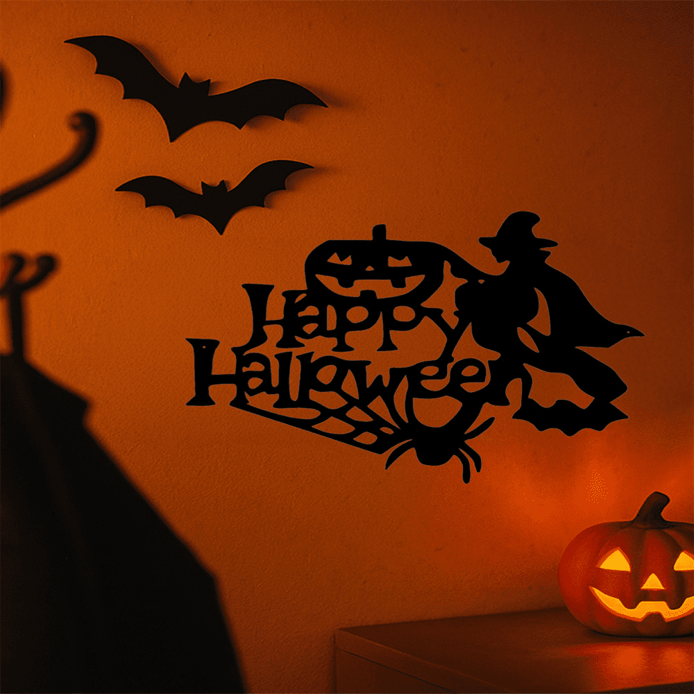 Haunted Vintage Witch Metal Wall Art Gothic Elegance Hanging for Halloween Home Decor