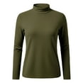 thumbnail image 7 of Women's Thermal Fleece Base Layer Top, Semi-Turtleneck Long Sleeve Shirt, Soft Warm Lining T-Shirt, Comfortable Slim Fit Layering Essential, Autumn Winter Inner Wear Camouflage XL, 7 of 7