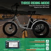 MOONCOOL TK1 Folding Electric Tricycle for Adults,48V 14.5Ah UL2849 (By SGS) Removable battery, 500W Motor, 20 Fat Tire Step-Thru 3 Wheel Off-Road Electric Bicycle W/ chain lock