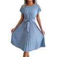 thumbnail image 1 of Coduop Women's Summer Casual Boho Dress Floral Print Short Sleeve High Waist Midi Beach Dresses, 1 of 7